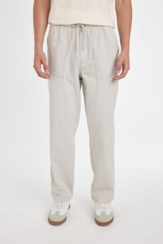 Gabardin Pantolon Wide Straight Fit Bol Rahat Kesim Cepli Geniş Düz Paça