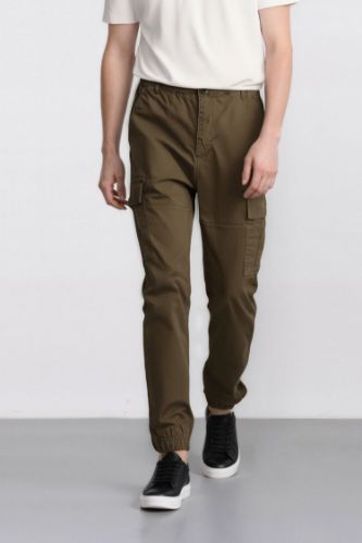 Regular Gabardin Jogger Pantolon Kargo Cepli Beli Paçası Lastikli