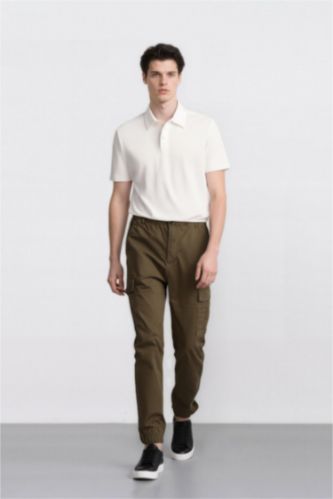 Regular Gabardin Jogger Pantolon Kargo Cepli Beli Paçası Lastikli