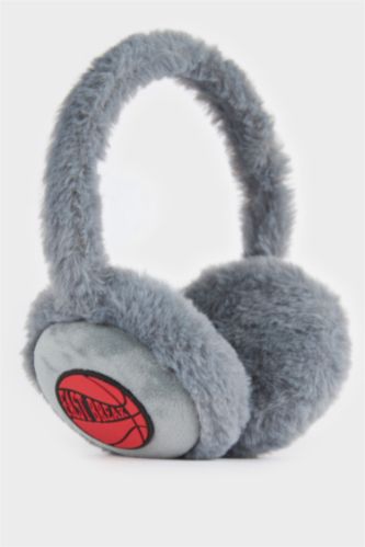 Boy Gray Plush Earmuff