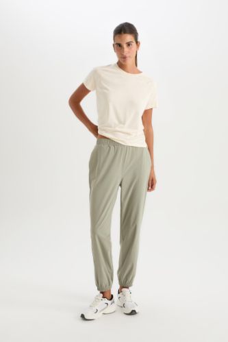 DeFactoFit Wide Leg Geniş Paça Cepli Sporcu Dokuma İnce Pantolon