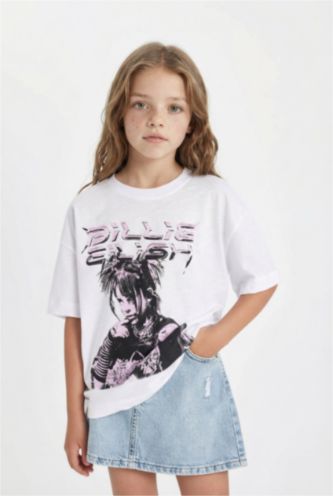Girl Billie Eilish Relax Fit Crew Neck Short Sleeve T-Shirt