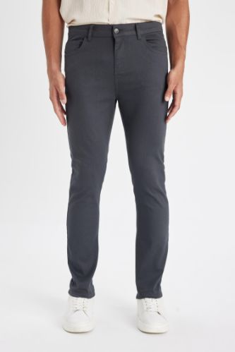 Pantolon Slim Fit Dar Kesim Cepli Dar Paça