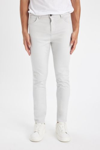 Pantolon Slim Fit Dar Kesim Cepli Dar Paça