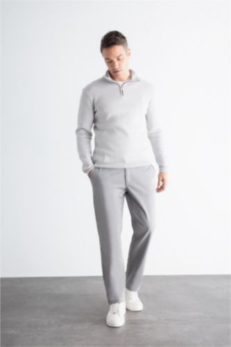 Straight Leg Canvas Chino Pants