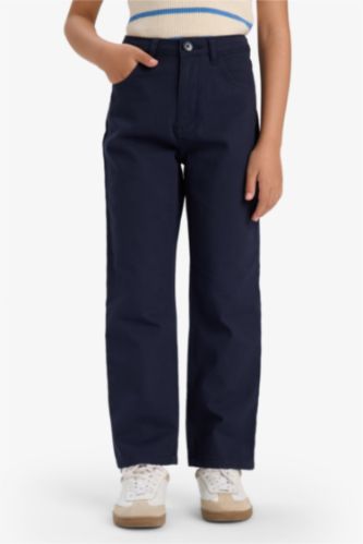 GIRLS & TEENS NAVY بنطلون جبردين قصة مستقيمة