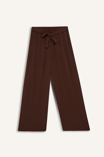 Culotte Fit Crinkle Viscose Wide Leg Capri
