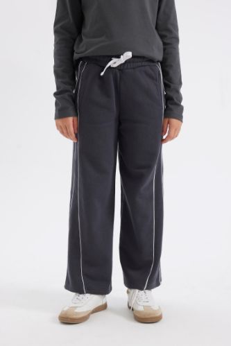 Kız Çocuk Wide Leg Geniş Bol Paça Beli Lastikli Eşofman Altı