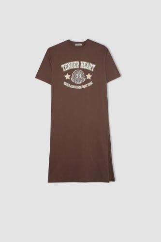 Crew Neck Printed Standart Dress