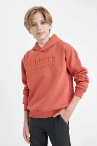 Erkek Çocuk Kapüşonlu Baskılı Sweatshirt