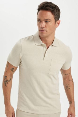 Slim Fit Dar Kesim Basic Düz Kısa Kollu Polo Tişört
