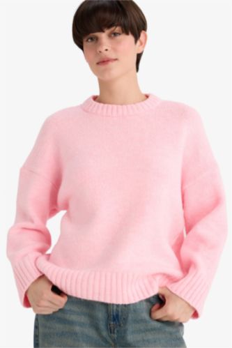Oversize Fit Crew Neck Knitwear Pullover