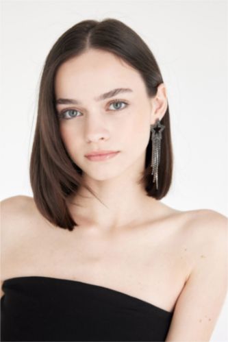 Boucles d'oreilles étoiles noires pour femme