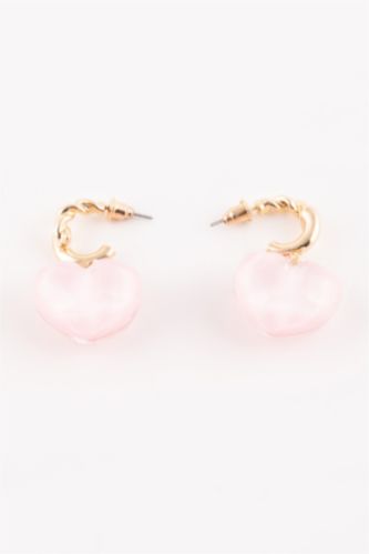 Boucles d'oreilles pendantes Coeur rose - Bijoux Femmes/Boucles d