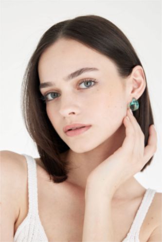 Boucles d'oreilles vert eau pour femme