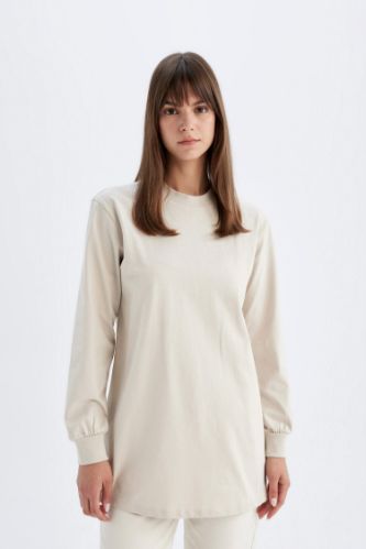 Oversize Geniş Kalıp Basic Düz Sweatshirt Tunik