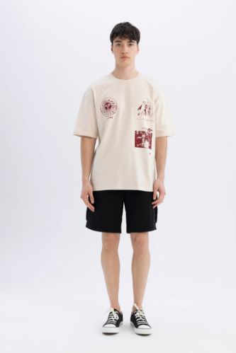 Regular Fit Kargo Cepli Basic Düz Bermuda Şort