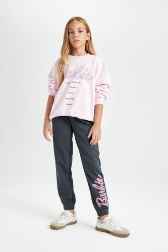 Kız Çocuk Barbie Beli Paçası Lastikli Cepli Jogger Eşofman Altı