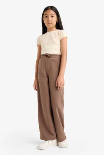 Kız Çocuk Wide Leg Beli Lastikli Geniş Paça Eşofman Altı