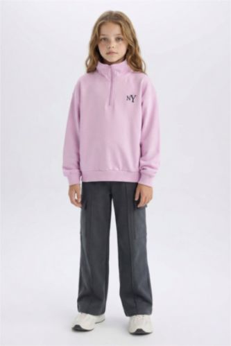 Kız Çocuk Wide Leg Bol Geniş Paça Kargo Cepli Eşofman Altı