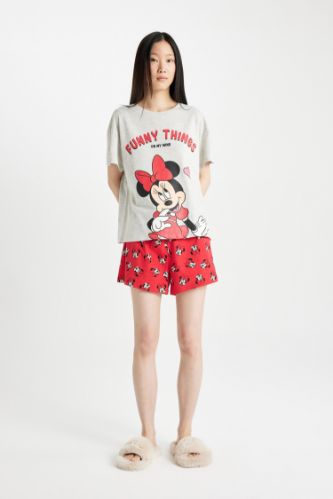 Disney Mickey & Minnie Regular Fit Kısa Kollu 2'li Takım -Fall in Love