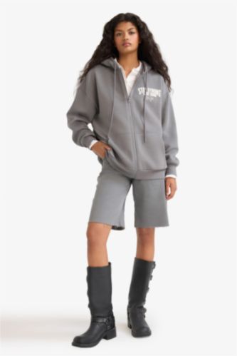 Gabardine Normal Waist Short Leg Bermuda