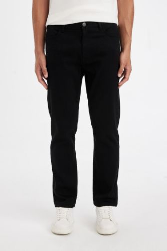 Regular Fit Normal Kesim Pantolon Düz Paça Cepli Basic Düz