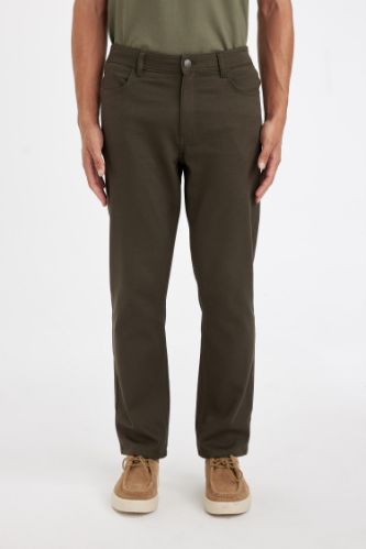 Regular Fit Normal Kesim Pantolon Düz Paça Cepli Basic Düz