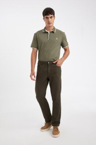 Regular Fit Normal Kesim Pantolon Düz Paça Cepli Basic Düz