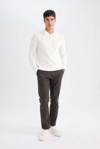 Chino Pantolon Regular Fit Normal Kesim Cepli Düz Paça