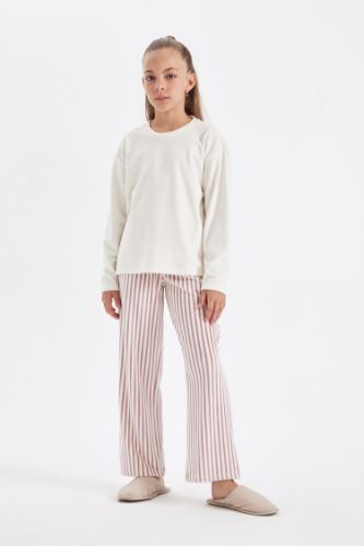 Girl Long Sleeve Fleece 2 Piece Pajama Set