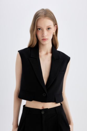 Crop Blazer Yelek