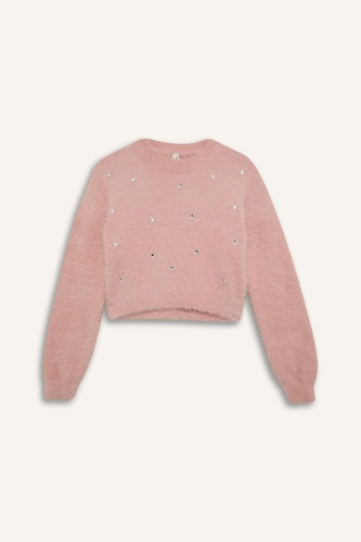 Girl Crop Crew Neck Pullover