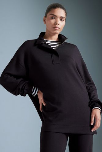 DeFactoFit Long Fit Dik Yaka Modal Sporcu Sweatshirt