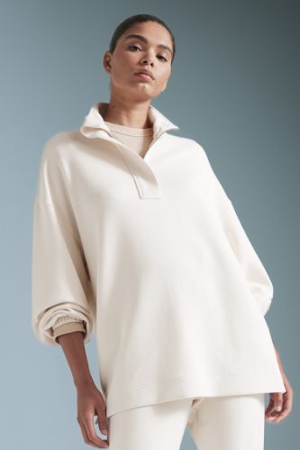 DeFactoFit Long Fit Dik Yaka Modal Sporcu Sweatshirt