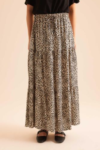 Leopar Desenli Maxi Etek