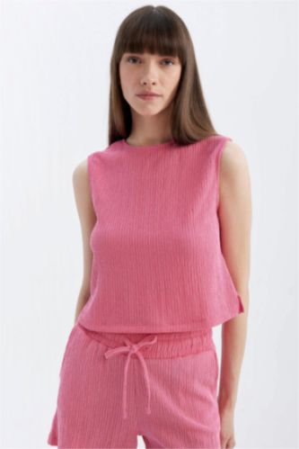 Regular Fit Bisiklet Yaka Basic Düz Bürümcük Atlet