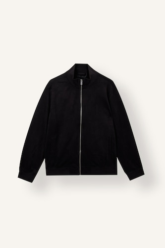 Suede High Neck Puffer Jacket