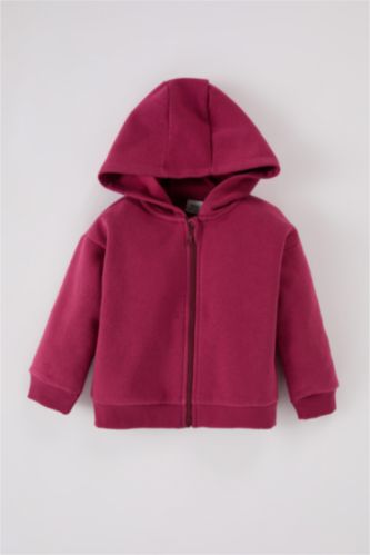Girl Hooded Soft Furry Inside Cardigan
