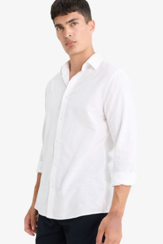 Modern Fit Polo Yaka Pamuklu Uzun Kollu Gömlek