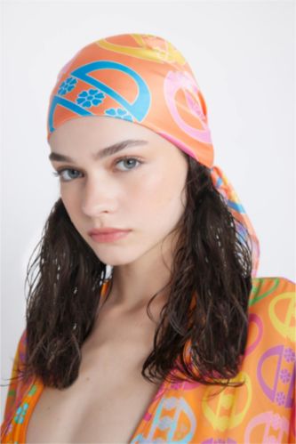 Women Orange Declara x DeFacto Patterned Scarf