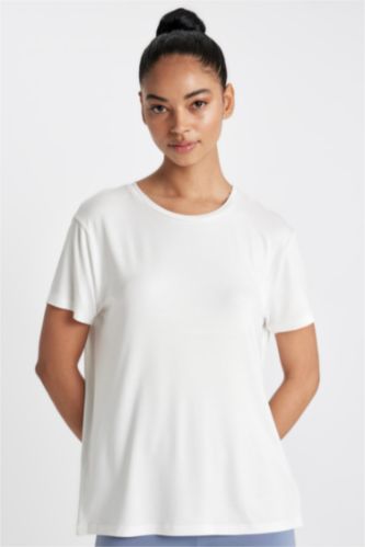 WOMAN Ecru Standard Fit Short Sleeve T-Shirt