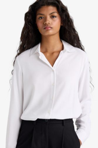 Regular Fit Shirt Collar Long Sleeve Shirt