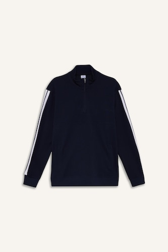 Standart Fit Dik Yaka Sporcu Sweatshirt