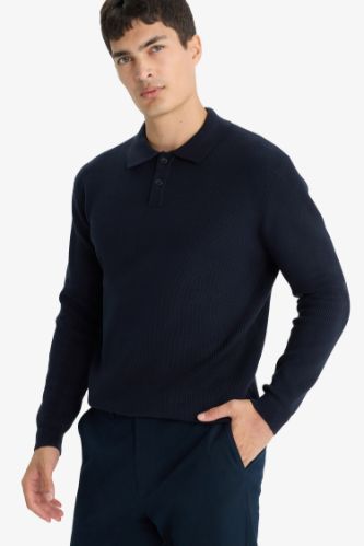 Standart Fit Polo Yaka Triko Kazak