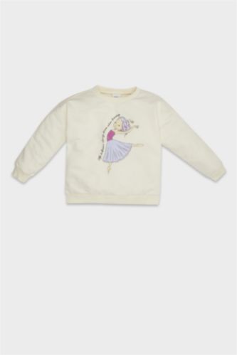 Baby Girl Regular Fit Crew Neck Romantic Printe Sweatshirt