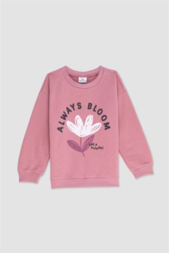 Baby Girl Regular Fit Crew Neck Floral Sweatshirt