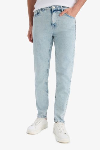 Slim Tapered Fit Dar Kalıp Normal Bel Daralan Paça Jean Pantolon