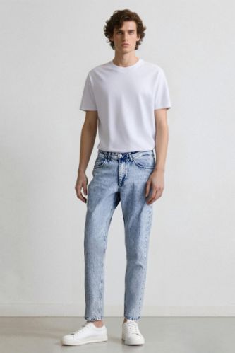 Slim Tapered Fit Dar Kalıp Normal Bel Daralan Paça Jean Pantolon