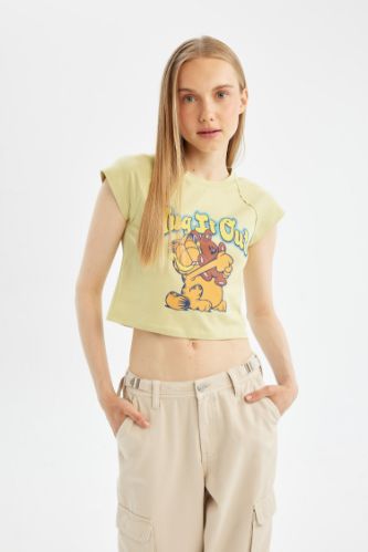 Coool Garfield Fitted Bisiklet Yaka Kısa Kollu Tişört